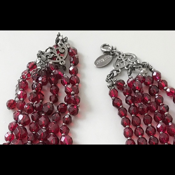 SALE Deep Red Jeweled Necklace (White House & Black Market - Picture 3 of 3